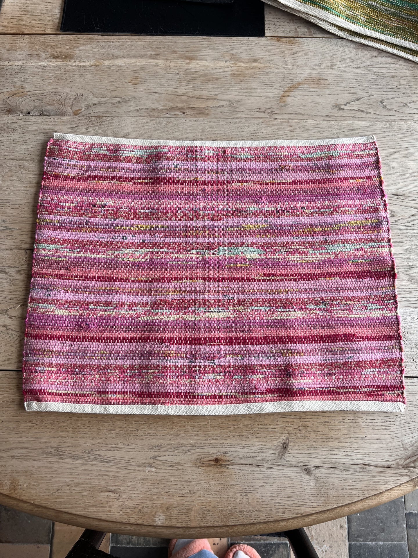New Handwoven Sari Placemat set of 4 (Pink & Purple)