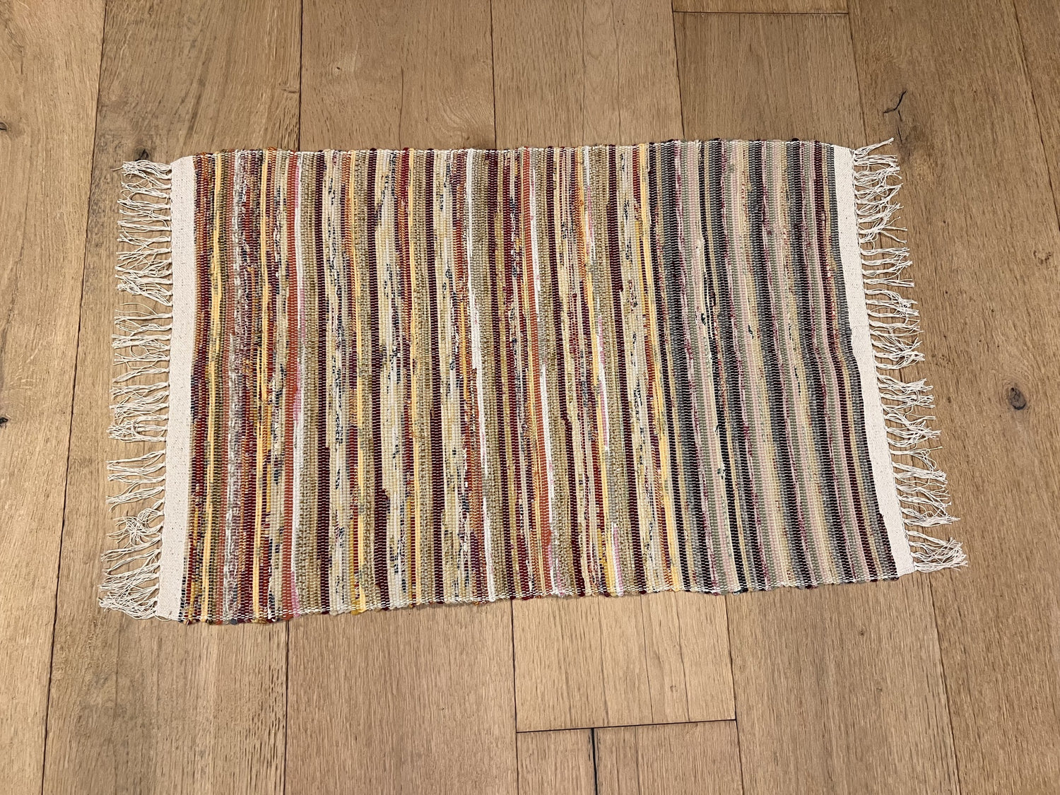 New Handwoven Sari Showermat -(Earth Vibes)