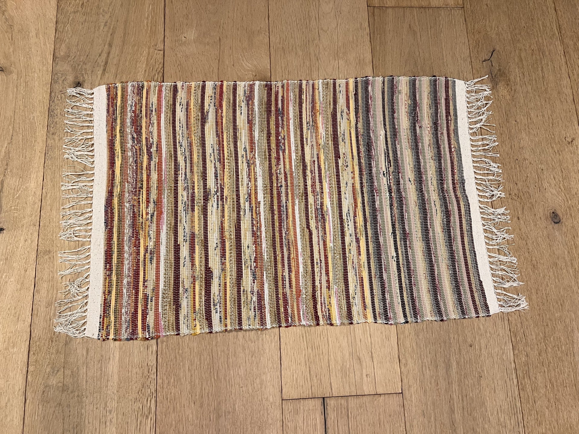 New Handwoven Sari Showermat -(Earth Vibes)