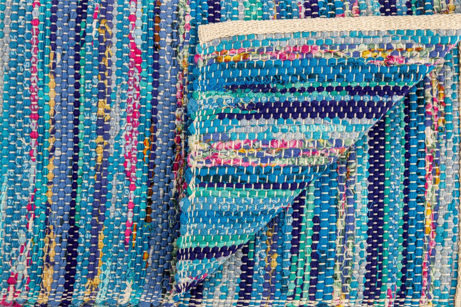 New Handwoven Sari Placemat set of 4 (Cool Blue)