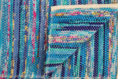 New Handwoven Sari Placemat set of 4 (Cool Blue)