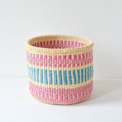 Sisal basket - practical weave - colourful